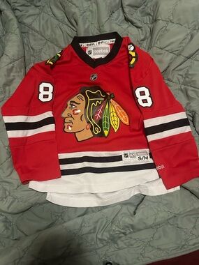 Reebok Red Chicago Blackhawks Hockey Jersey with Black & White Trim
